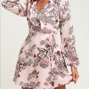 Long sleeve wrap dress